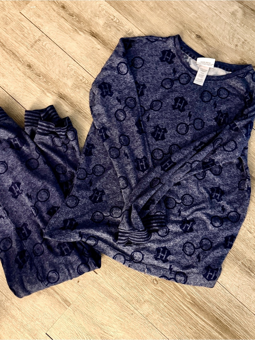 Harry Potter Navy Patterned Long-Sleeve Pajama Set, women’s xl